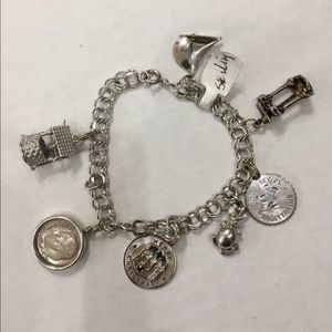 925 Sterling Silver Charm Bracelet w/ Wishing Well